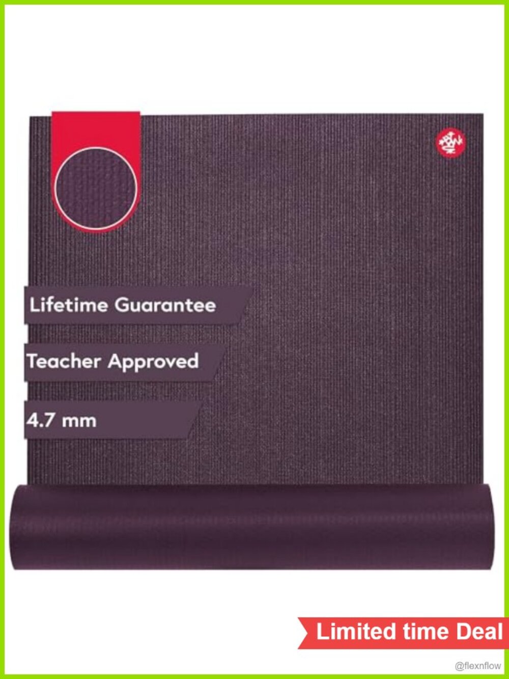 Manduka PROlite Yoga Mat 4.7mm Latex-Free PVC Non-Slip Cushion